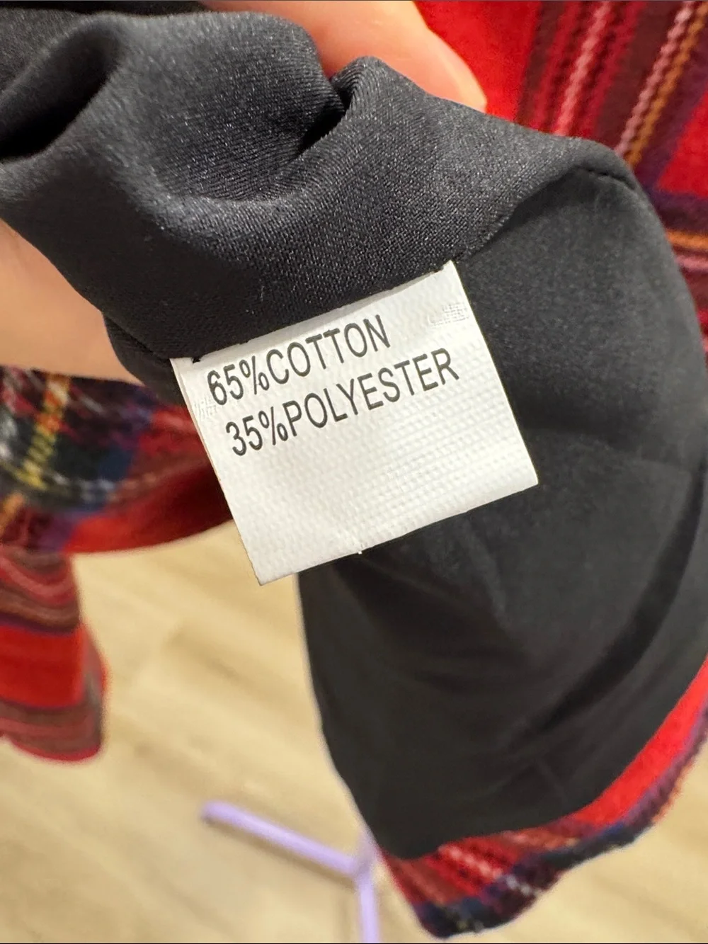 Red Plaid Wool Blend Blazer with Black Velvet Collar